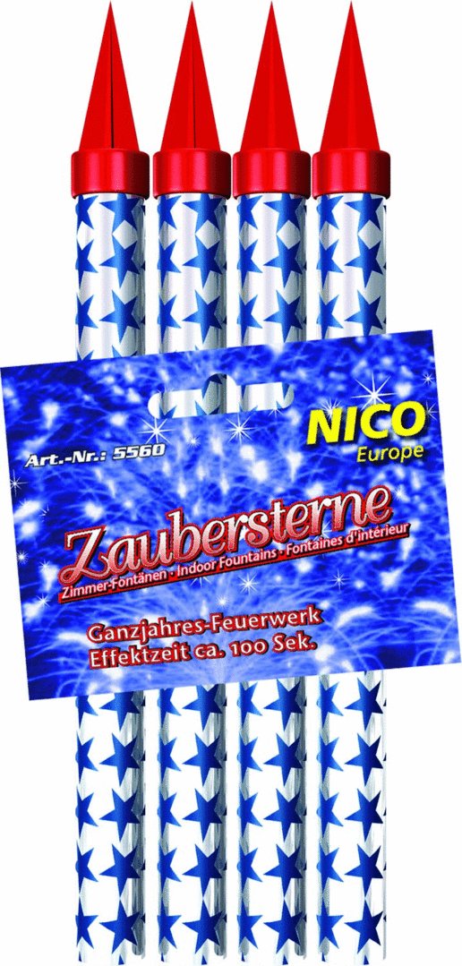 Eisfontäne Zaubersterne, 4 Stück, ca. 100 s