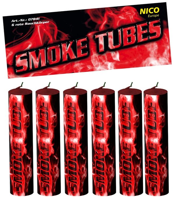 Smoke Tubes / Rauchfackeln, rot 6er, Kat.T1