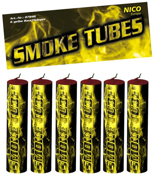 Smoke Tubes / Rauchfackeln, gelb 6er, Kat.T1