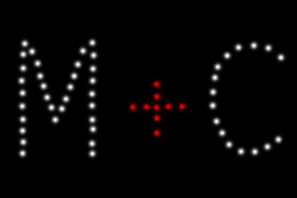 Lichterbild - 2 Buchstaben verbunden mit "+"