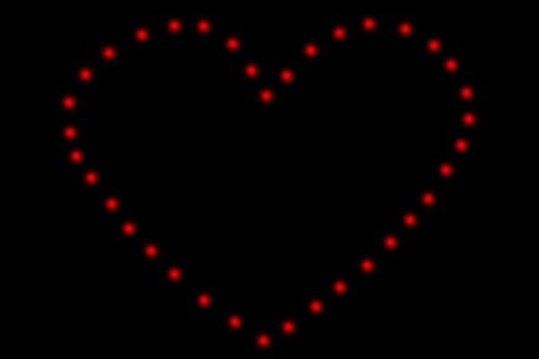 Lichterbild - großes Herz - rot